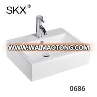 Hot Sales White Single Hole Rectangular Hand Wash Basin Bathroom Designs