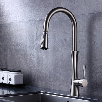 Modern Bronze Long Neck Flexible Hose Single Handle Upc Kitchen Faucet